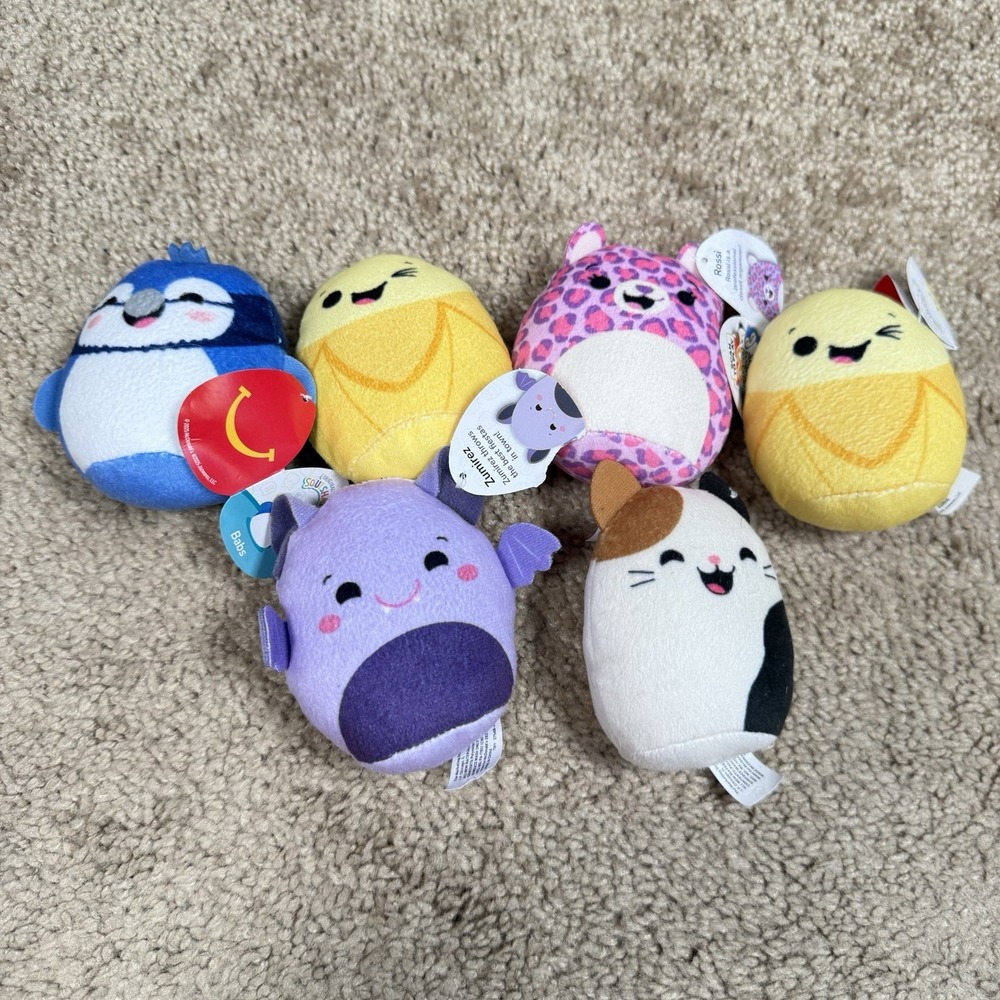 McDonalds 2025 Squishmallows Happy Meal Lot of 6 Babs Zumirez Rossi Cam Plush